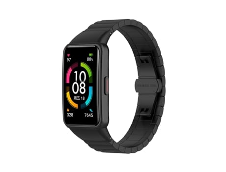 Correa de reloj inteligente para Honor Band 7 One Bead Acero inoxidable Metal (Negro)