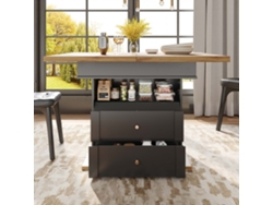 Mesa de comedor extensible de 110 x 140 x 80 cm, plegable, para 4 o 6 personas, diseño minimalista, color negro.