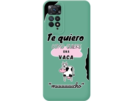 Carcasa Xiaomi Redmi Note 11 Pro TUMUNDOSMARTPHONE Silicona Líquida Dibujos Vaca Verde