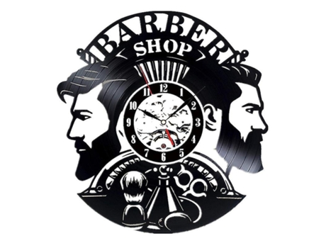 Decoración moderna de barbería Vinyl Record Wall Clock compatible con Barber