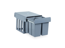 Relaxdays Cubo De Basura Empotrable, Sistema De Reciclaje, Plástico, 4x 8l, 35,1 X 34,3 X 48 Cm, Gris