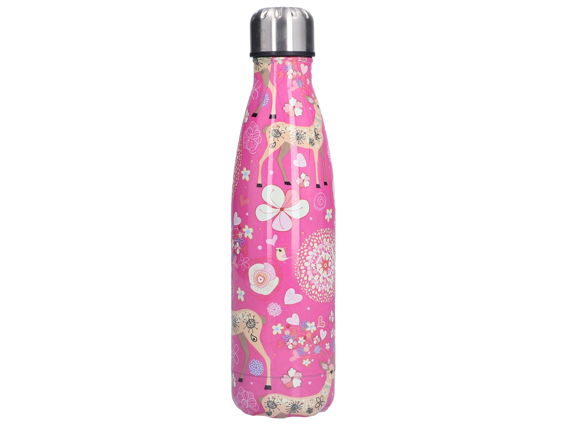 Botella térmica de acero inoxidable, 500 ml, para deportes, resistente a los arañazos, rosa | Sin marca