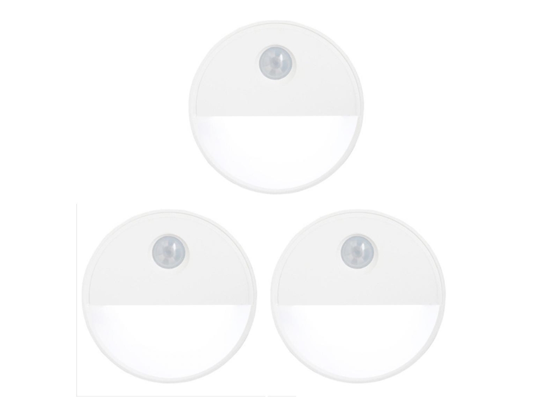 Tira de luz nocturna con sensor de movimiento, paquete de 3, tira de luz nocturna con sensor LED alimentada por batería, magnética y adhesiva para dormitorio, habitación de niños, escaleras, pasillo,
