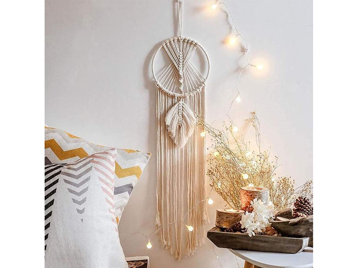 Atrapasueños geométrico hecho a mano para decoración de pared con borlas, ideal para el hogar, bodas y dormitorios.