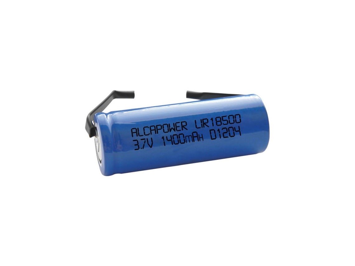 Batería recargable de iones de litio 18500 3,7 V 1300 mAh con pines de soldadura - Dimensiones 51 x 18 (diámetro) mm