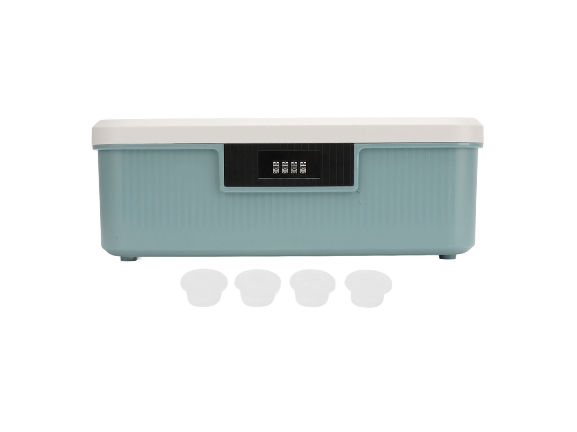 Caja De Almacenamiento De 16 Litros Con Cerradura De Combinación Para Documentos Y Objetos Importantes Con Compartimentos - Azul