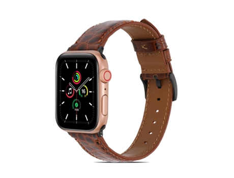 Correa para Smartwatch de piel con textura de cocodrilo para Apple Watch Ultra 49mm y Watch Ultra 2 49mm / Series 9 y 8 y 7 45mm / SE 3 y SE 2 y