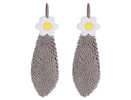 Peças Toalha De Mão Pendurada Com Flor Cinza - Design Unico JEIIBRZUI