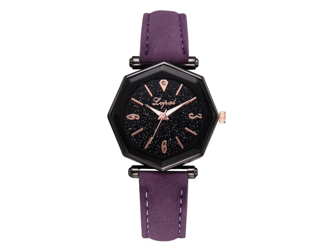 Elegante Reloj De Pulsera De Cuarzo Informal Para Mujer Con Correa De Pu - Regalo De Joyería Morada