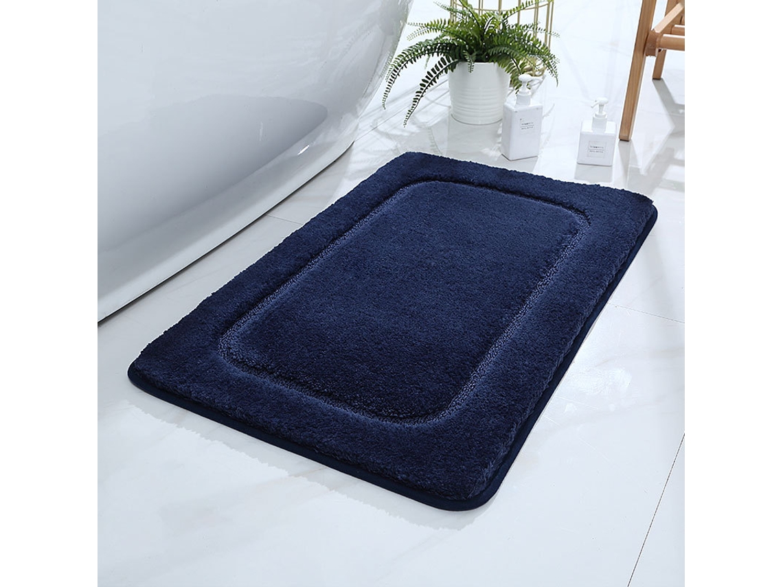 Alfombra de Baño LUUCOZK Antideslizantes Absorbentes Decoración Baño Secado Poliéster Azul (60x90cm)
