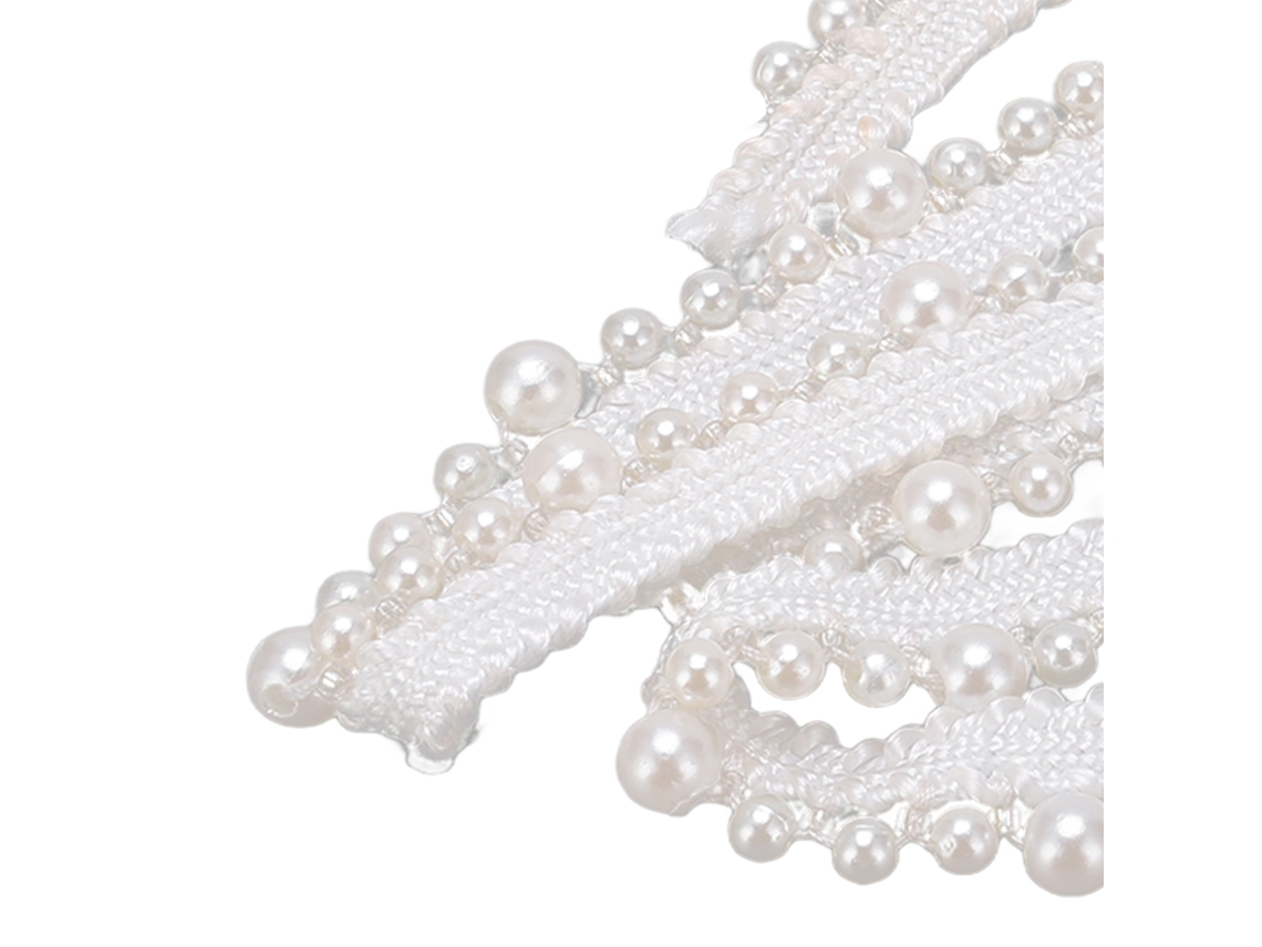 Cinta De Diamantes De Imitación Con Perlas, 5 Yardas, 1,2 Cm, Blanca, Con Brillo Cristalino, Para Decoración.