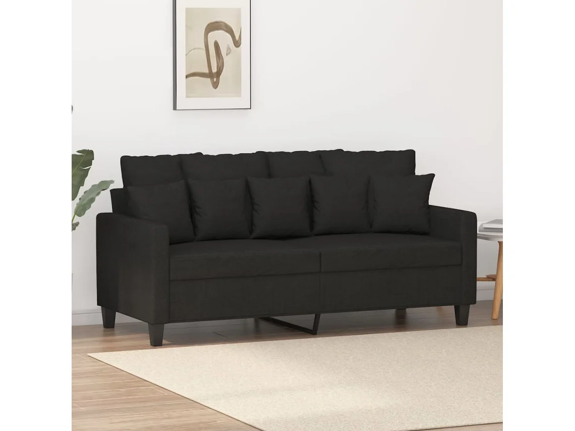 Sofá De 2 Plazas De Tela Negro 140 Cm