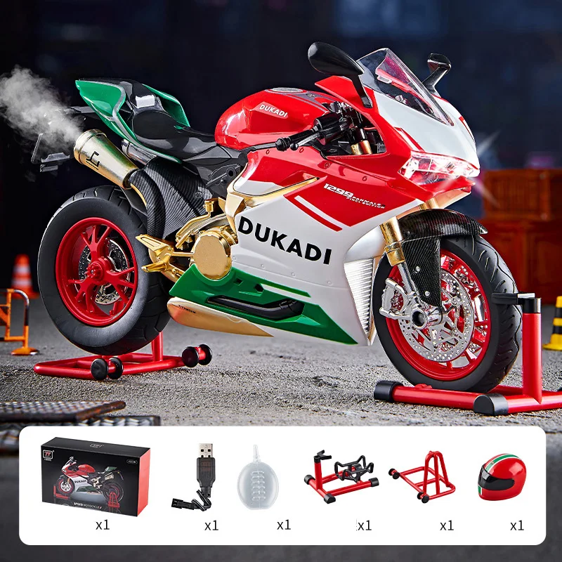 Motocicleta miniatura de aleación de metal pintada, escala 1:9, artículo de coleccionista.