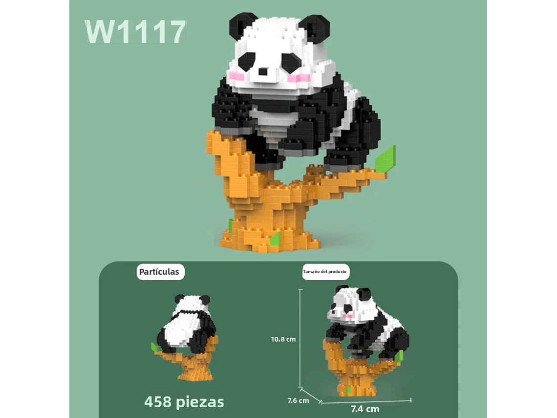 (estilo 2) Lindo Panda Chino, Juguete Para Armar, Minimodelo Educativo De Animal.