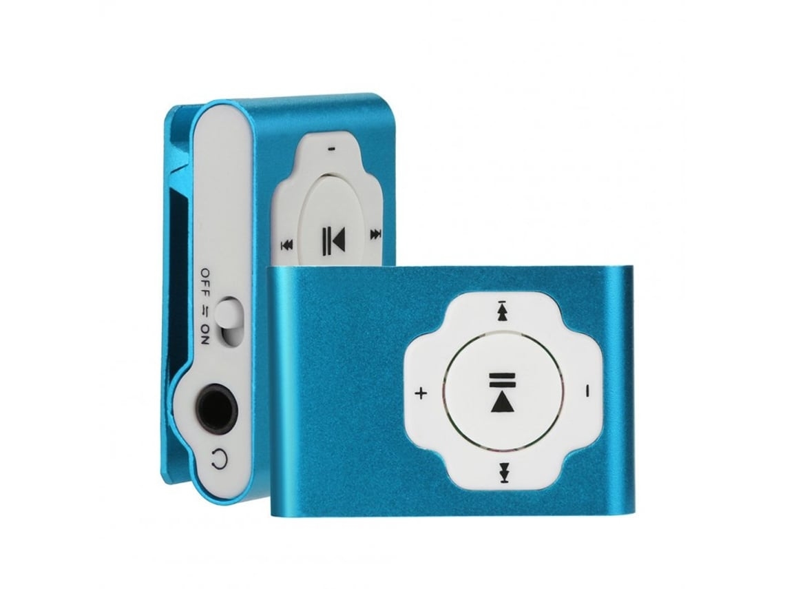 Reproductor MP3 Mini Cube con soporte para tarjeta TF/Micro SD, recargable, portátil, azul ELISEFASHION (sin dimensiones)