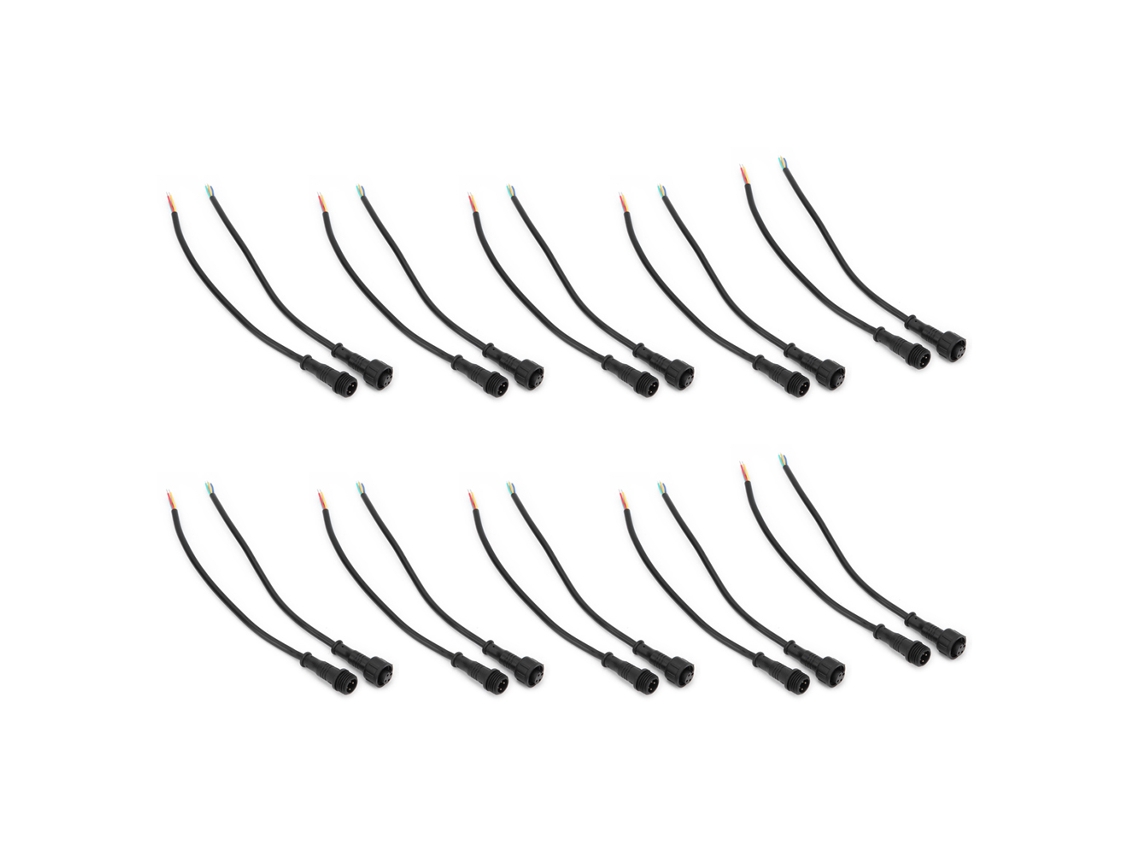 2026velora-10 Pares Cable De Conexión De Alimentación Negro Conector Impermeable 4 Pin Para Led Ip16