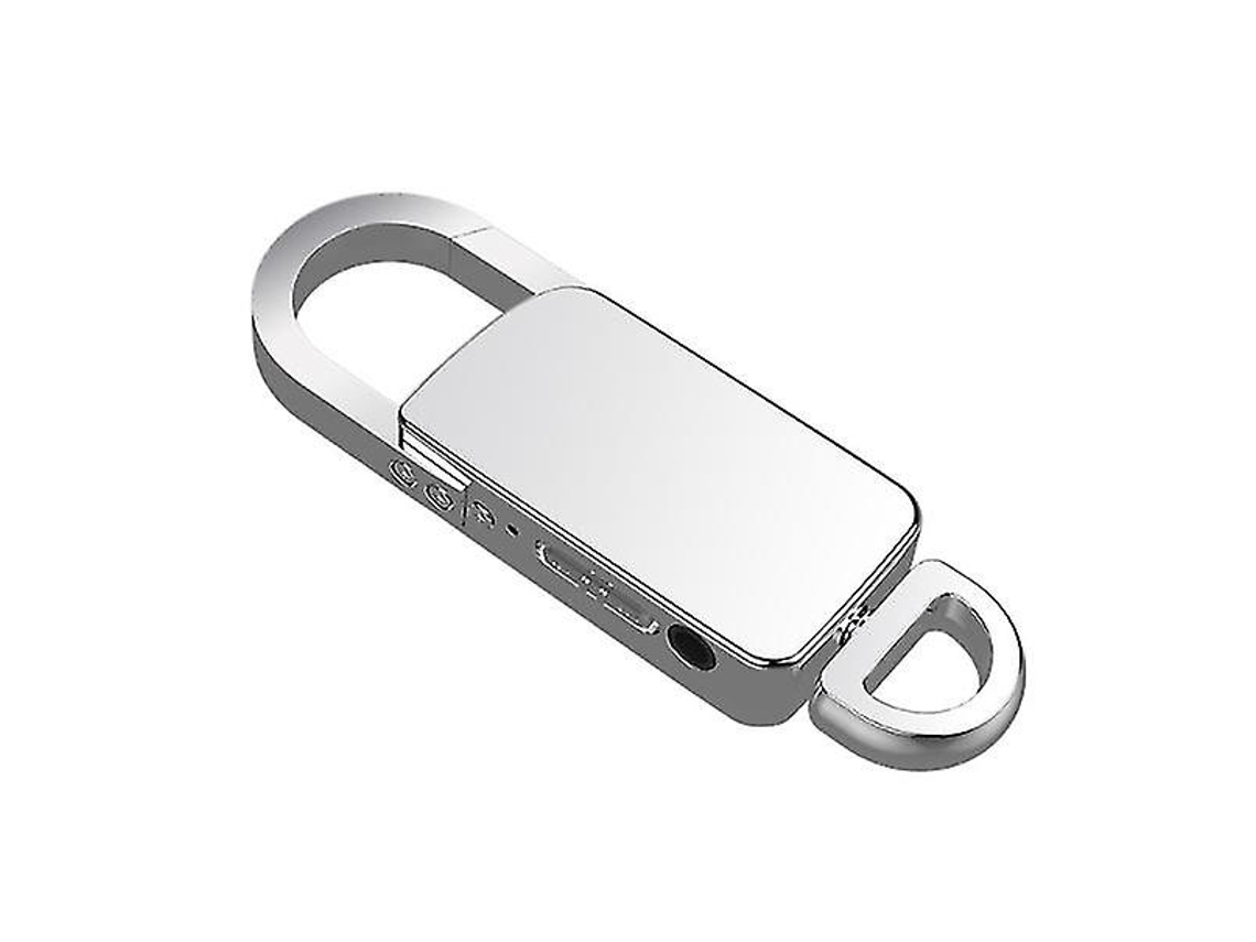 Grabadora de llavero con activación por voz, grabadora digital con carcasa metálica y llavero de 8 GB Yizhood (plateada)