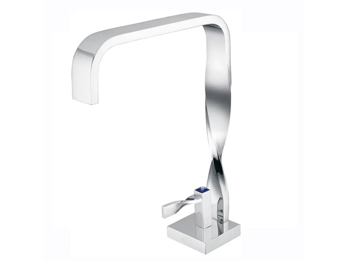 Grifo De Lavabo Con Repisa 036 En Latón Cromado, Colección Enipée