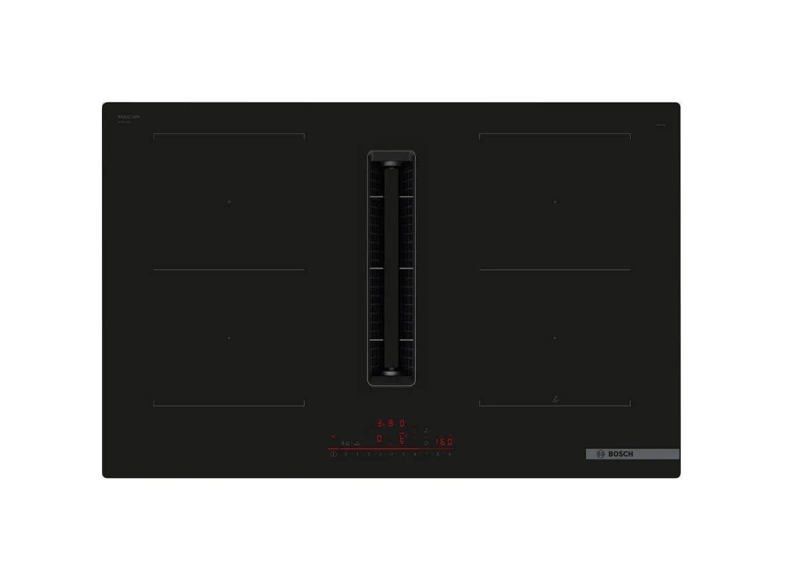 Placa de inducción al vacío 4 fuegos 7400w negra PVQ811H26E - BOSCH