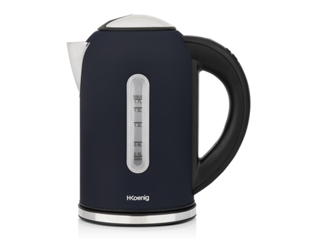 Hervidor de Agua Eléctrico H.Koenig BOE56 (2200W- Capacidad 1.7L- Base 360º- Azul Oscuro- LCD)