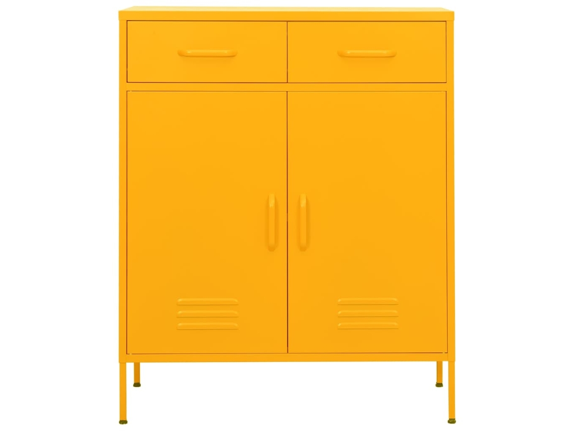 Mueble de almacenamiento de acero amarillo mostaza Maison Exclusive (80 x 35 x 101,5 cm)