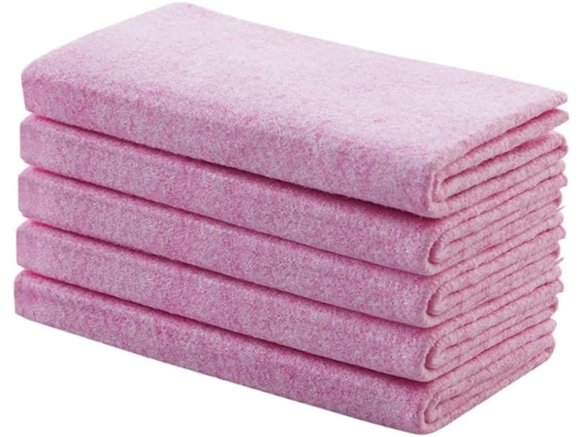 Juego de 5 paños de limpieza reutilizables para cocina, para platos, esponja, celulosa, color violeta, Vayotoy