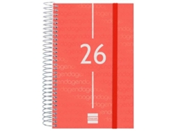 Agenda roja Finocam 11,7 x 18,1 cm 2026