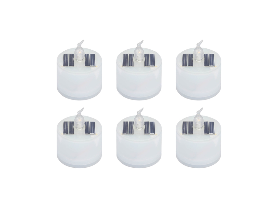 2026-6pcs Velas De Té Solares Exteriores Impermeables Recargables Con Sensor De Luz Para Lámpara Jardín Camping Decoración Hogar