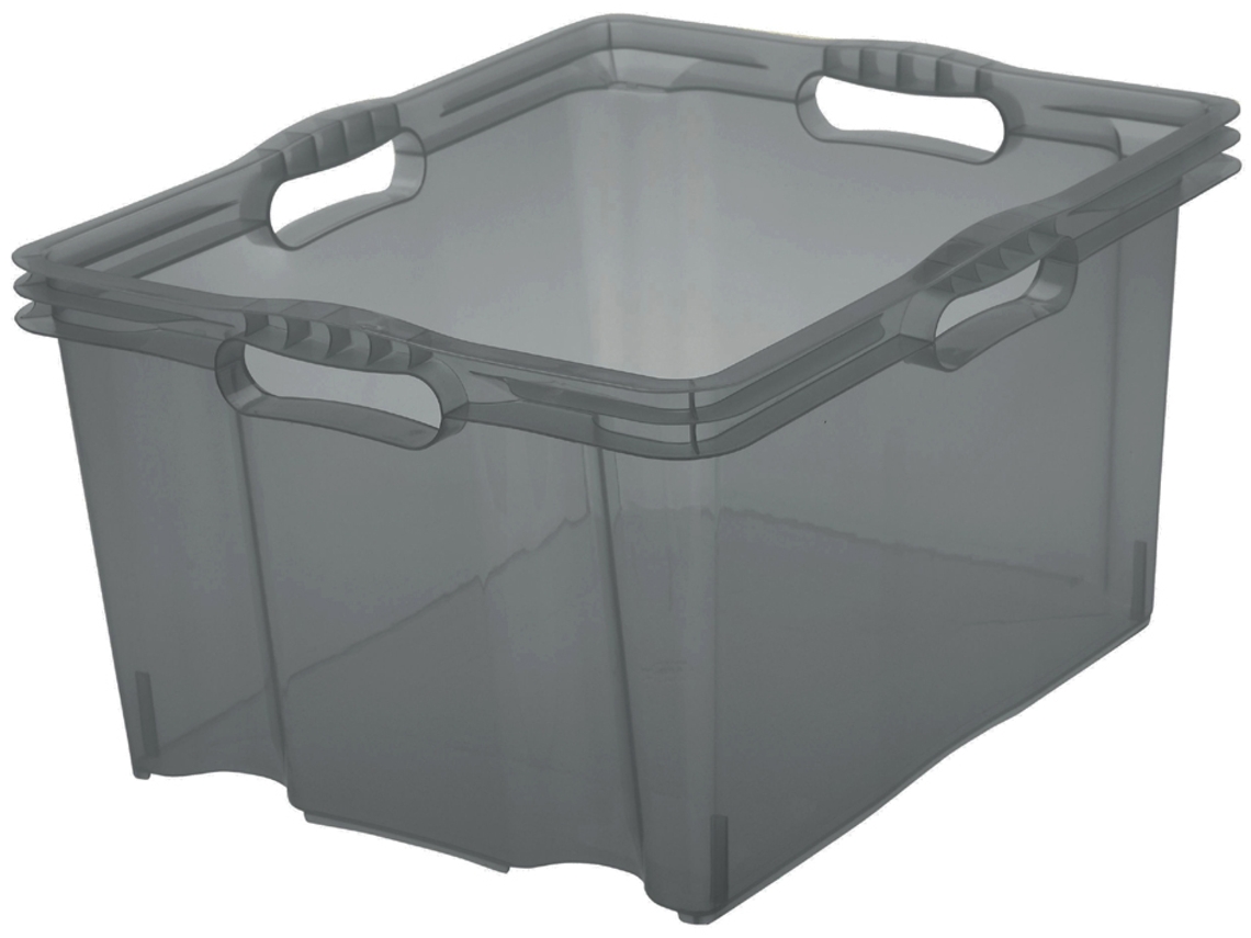 Keeper Caja de almacenamiento francesa 24 litros gris cristal KEEEPER