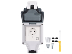 Enchufe eléctrico exterior inteligente Wi-Fi IP66 resistente al agua, 16 A, montaje en pared, control remoto | Sin marca