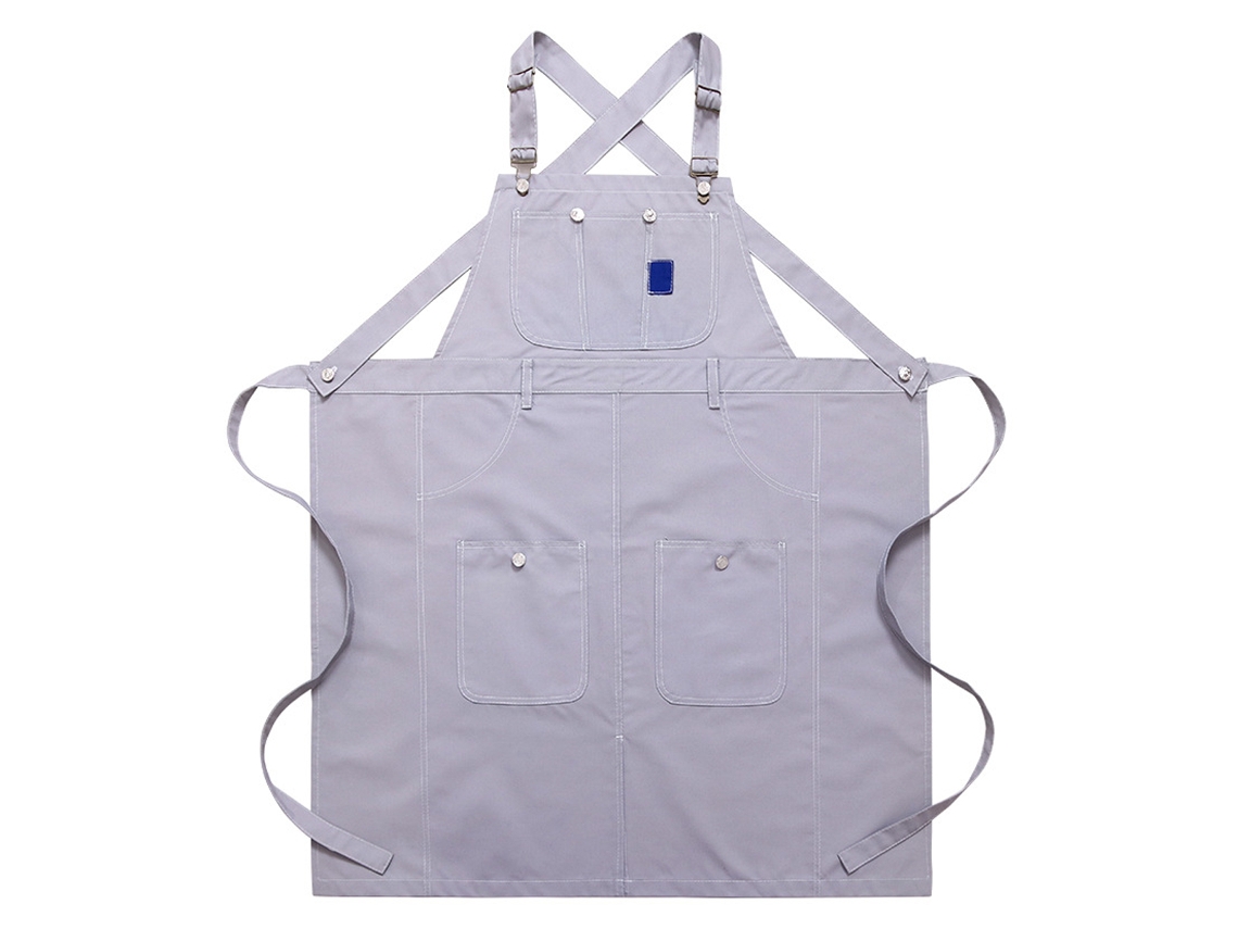 Delantal De Cocinero En Lona Ajustable Con Espalda Cruzada Para Hombre Y Mujer, Delantal De Trabajo Para Cocina