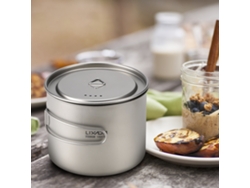 Olla Ultraligera De Titanio De 1600 Ml Para Cocinar, Con Asa Plegable Y Tapa, Ideal Para Acampar, Senderismo Y Excursionismo Al Aire Libre.