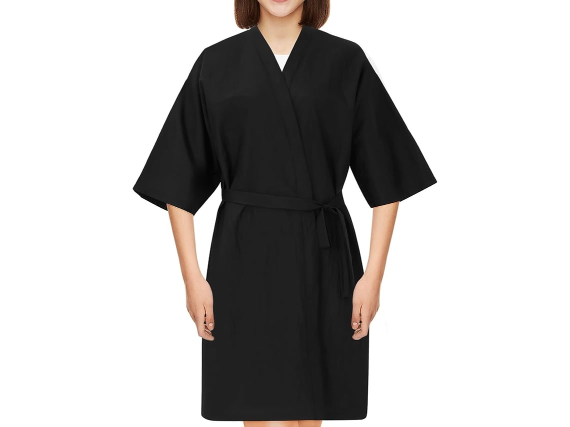 Blusa Ciieeo Negra Para Spa En Poliéster Poliamida, Prenda Multifuncional Para Peluquería Fácil De Usar.