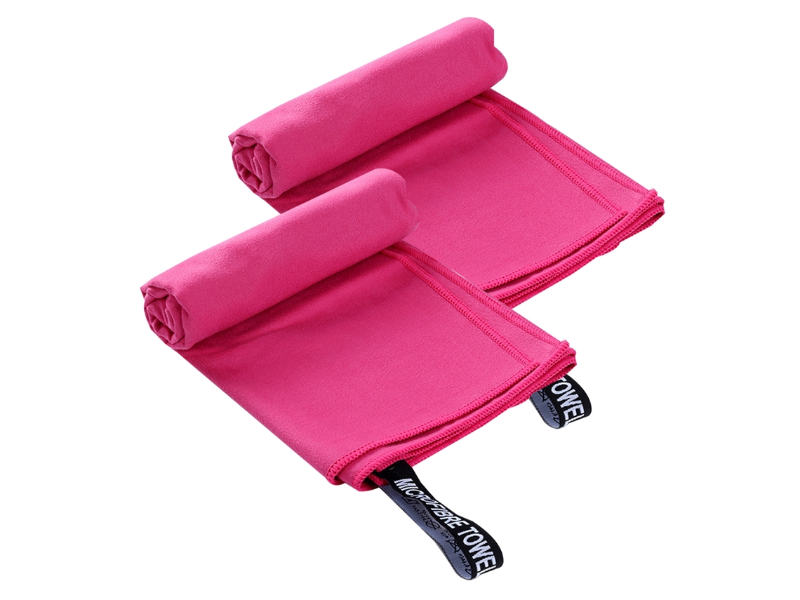 Conjunto de Toalla NEVEANCE Viajes Deportes Secado Rápido Súper Microfibra Rosa - 2pcs (Talla Única)