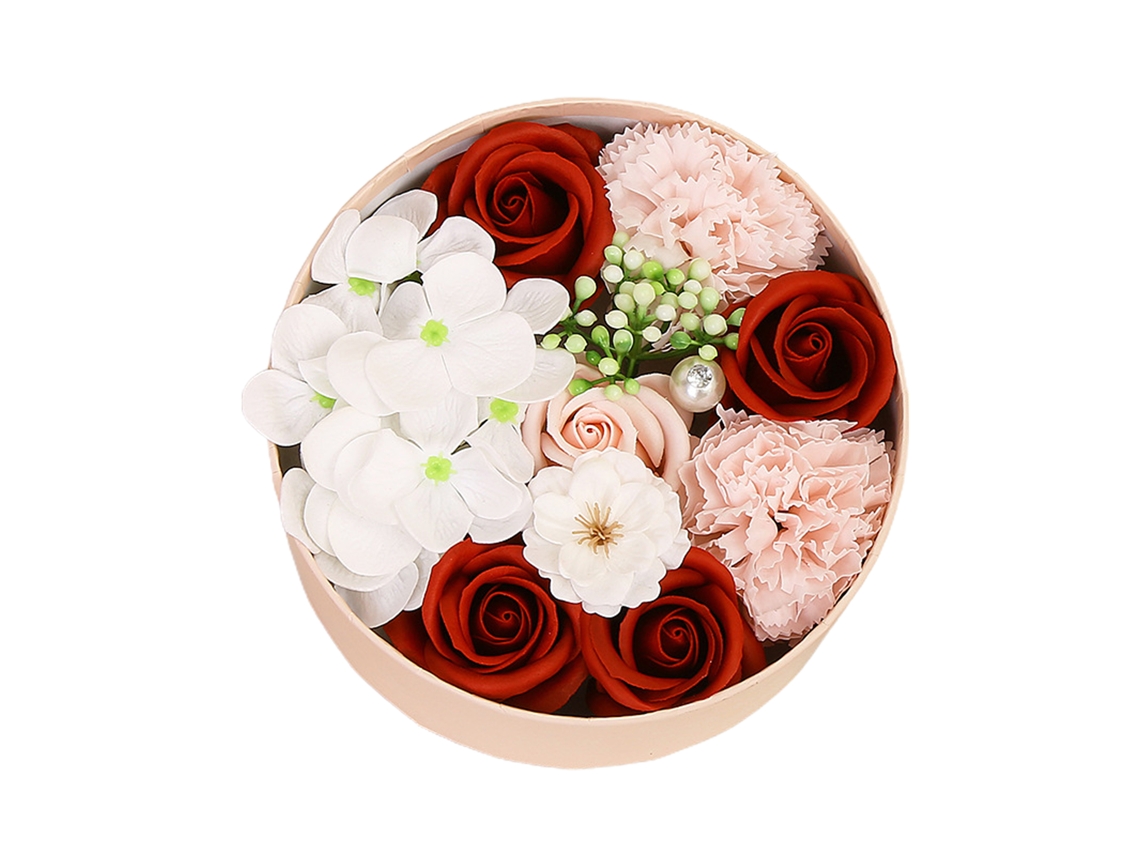 Jabón floral, regalo de San Valentín, envase pequeño y redondo