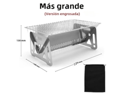 Mini Parrilla De Carbón Portátil Para Acampar (grande), Parrilla Plegable Multifuncional De Acero Inoxidable.