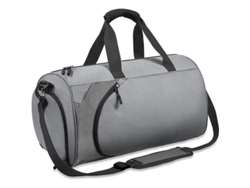 Bolsa deportiva unisex para el gimnasio, pequeña e ideal para viajar, con compartimento para zapatos (gris oscuro).