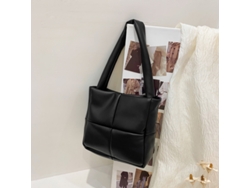 Bolso De Malla De Pu Negro De Gran Capacidad Para Llevar Debajo Del Brazo, Ideal Para Ir De Compras O A La Oficina.