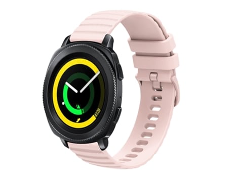 Correa de reloj inteligente para Samsung Galaxy Gear Sport Correa de silicona de color sólido con puntos ondulados de 20 mm (rosa)