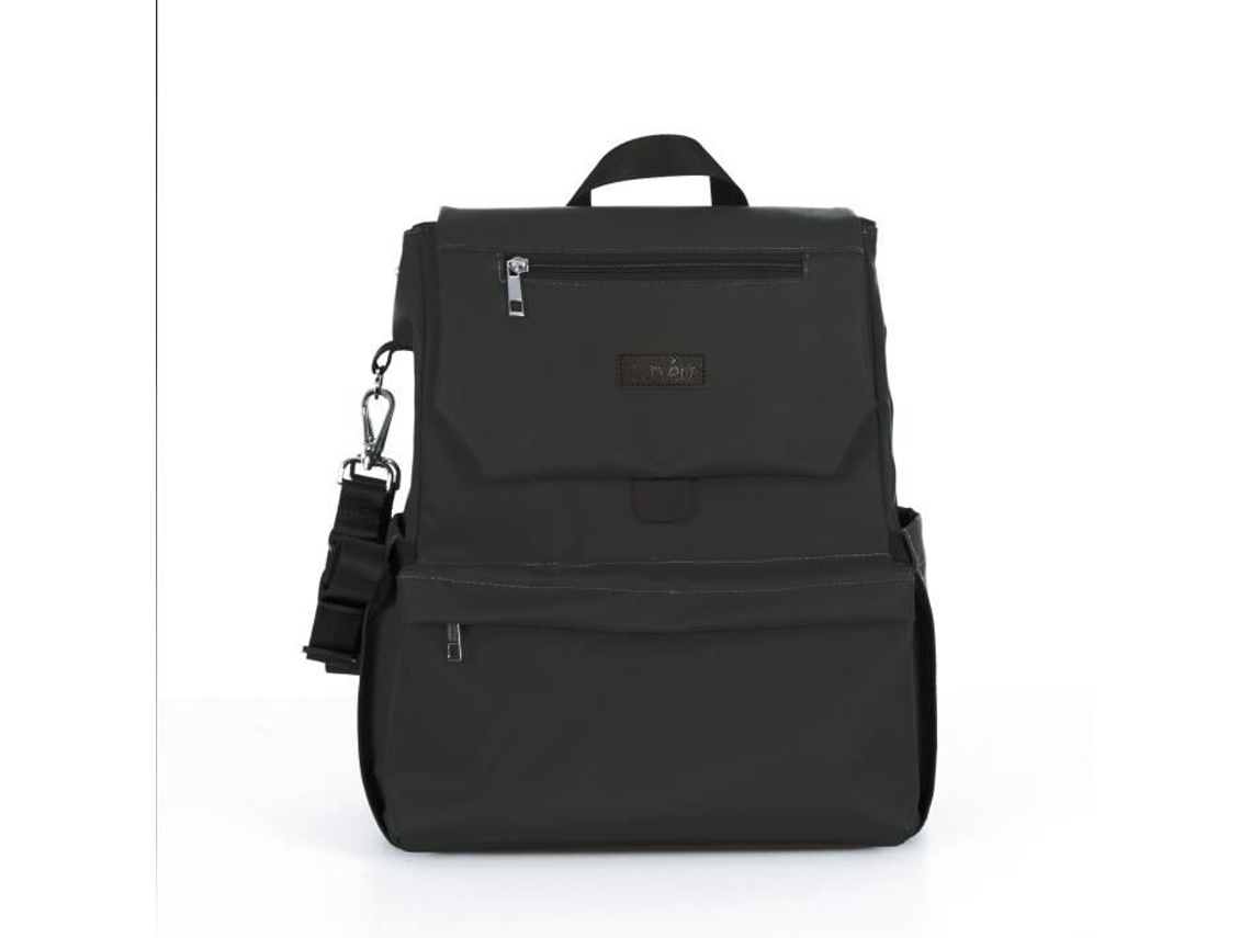 Bolso cambiador informal Tineo con forma de mochila, gran capacidad de almacenamiento, color negro