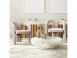 Sillas de comedor de 2 piezas, diseño moderno, tapizadas en terciopelo, estilo beige decorativo.