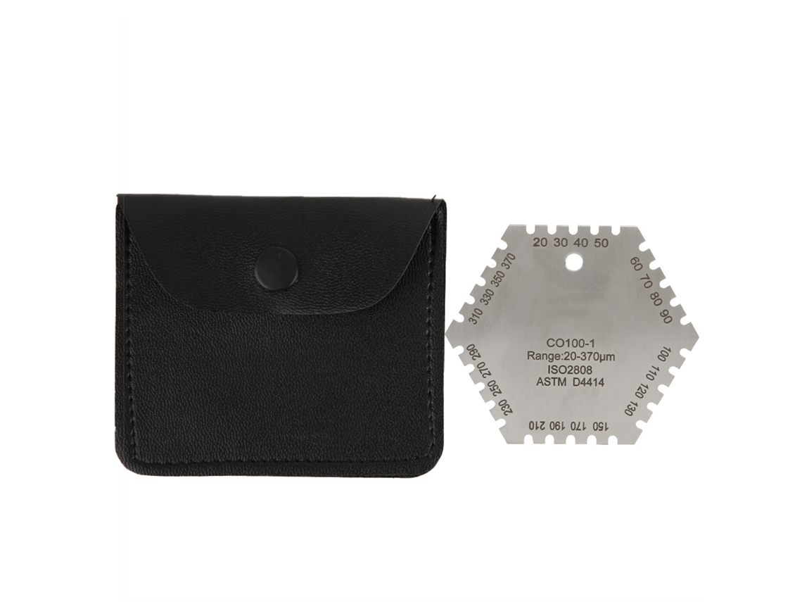 Medidor De Espesor De Película Húmeda Hexagonal De Acero Inoxidable Co100-1, 20-370 Μm