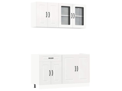 Conjunto 4 Mueble cocina Kalmar blanco de alto brillo VIDAXL