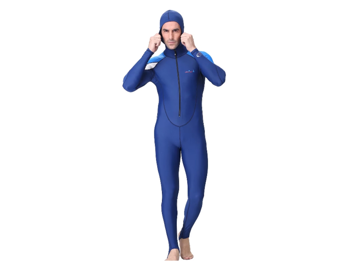 KOFIHETY Traje de buceo largo impermeable con protección térmica azul M INTL