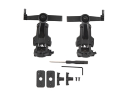 Adaptador De Riel Arc Para Casco Con Soporte Para Auriculares De Rotación Multiángulo - Negro