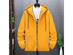 2026-10672-chaqueta Casual Para Hombre Primavera Otoño Básquetbol Algodón Poliéster Cremallera Bolsillos Suelta Manga Regular L Color 818-0