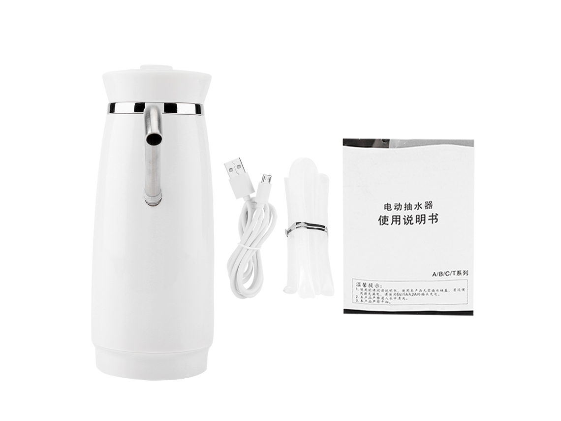 KOFIHETY Bomba de Agua Eléctrica Recargable por USB, Dispensador Automático para Botella, Blanco