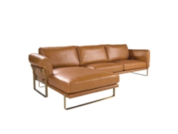 Sofá Chaise Longue Izquierda Piel Camel