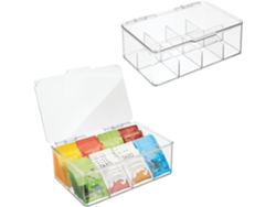 Caja de té (juego de 2) - Práctica caja de almacenamiento para té y bolsitas de té - Caja de almacenamiento apilable