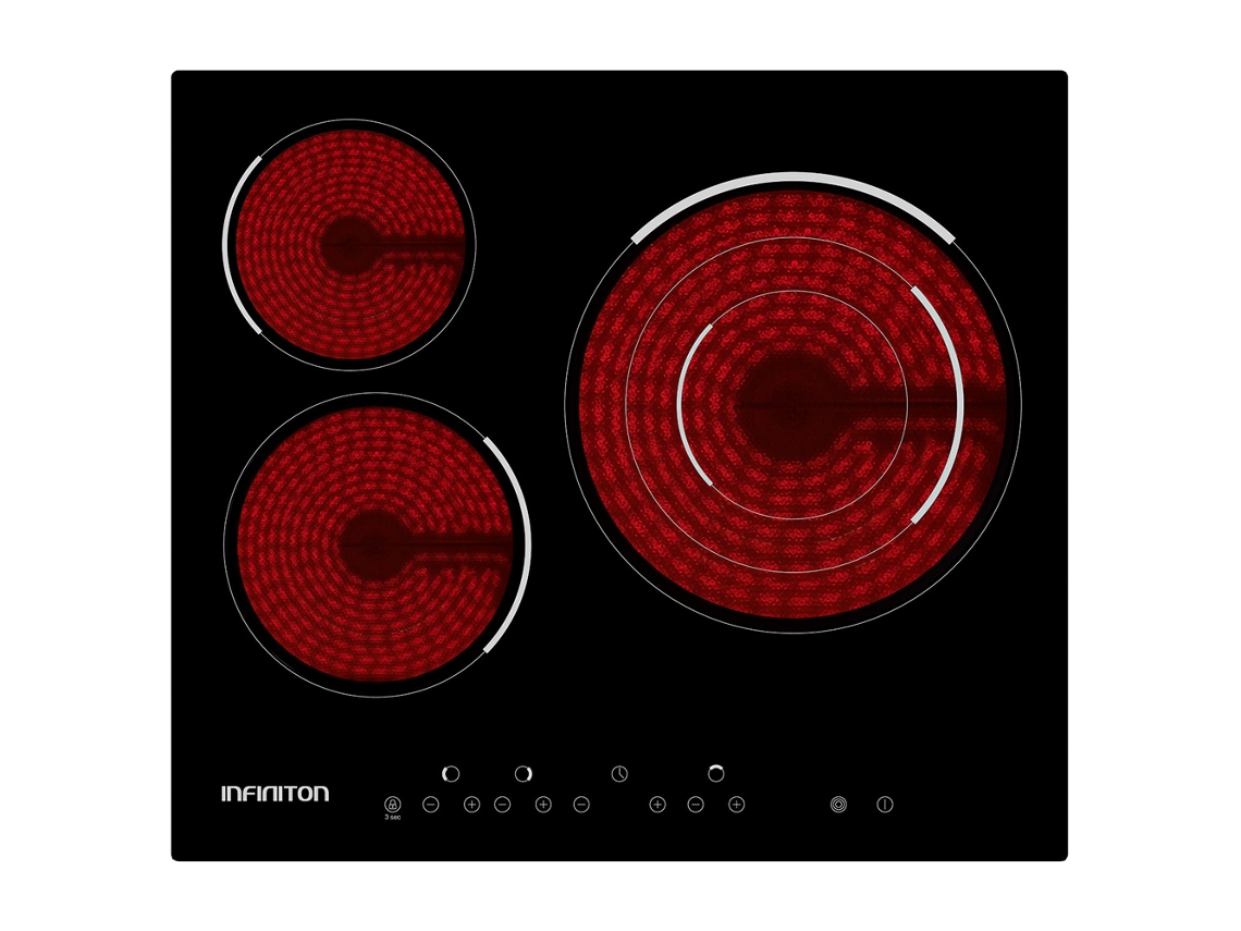 Placa de Vitrocerámica INFINITON VIT3F30D (Eléctrica  - 59 cm - Negro)